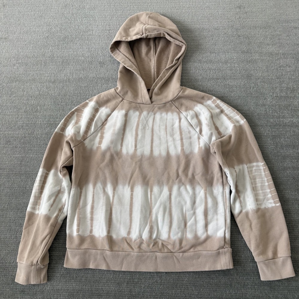 Madewell Resourced Retro Hoodie Womens S Beige Tie Dye Casual Stretch Midweight